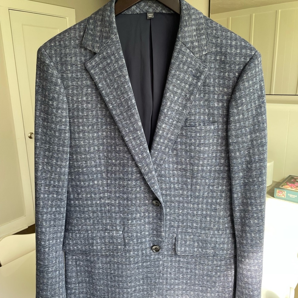 Bonobos Sport Coat by Lanificio Fortex in Italy. 38S in Classic Grey Plaid. NWOT